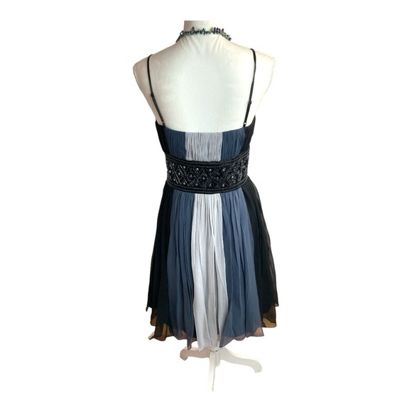 Oleg Cassini Color Block Silk Cocktail Dress - Picture 4 of 16